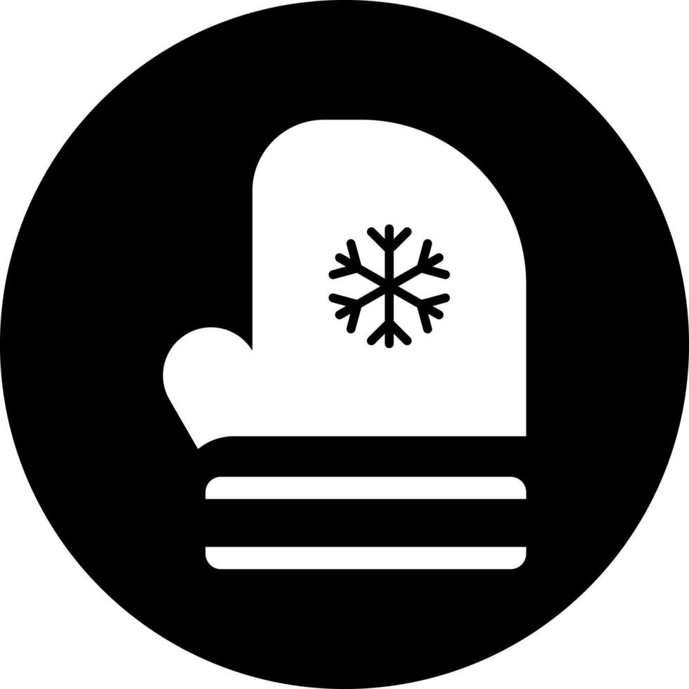 svart och vit illustration av vinter- handskar ikon. vektor