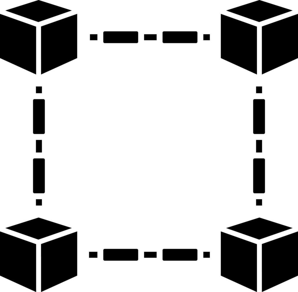 svart och vit blockchain ikon eller symbol. vektor