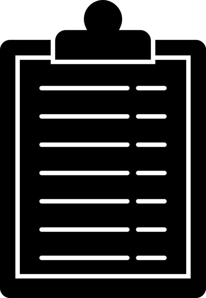 Zwischenablage Symbol im schwarz und Weiß Farbe. vektor