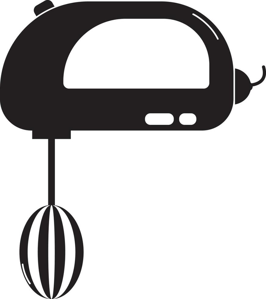 elektrisch Küche Rührgerät Symbol im schwarz und Weiß Farbe. vektor