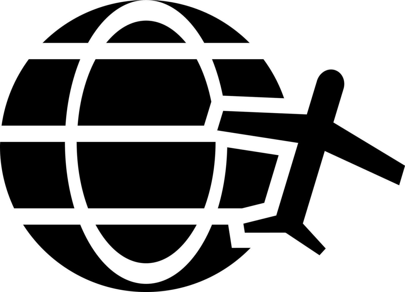 International Ausflug Konzept, Erde Globus mit Flugzeug Symbol. vektor