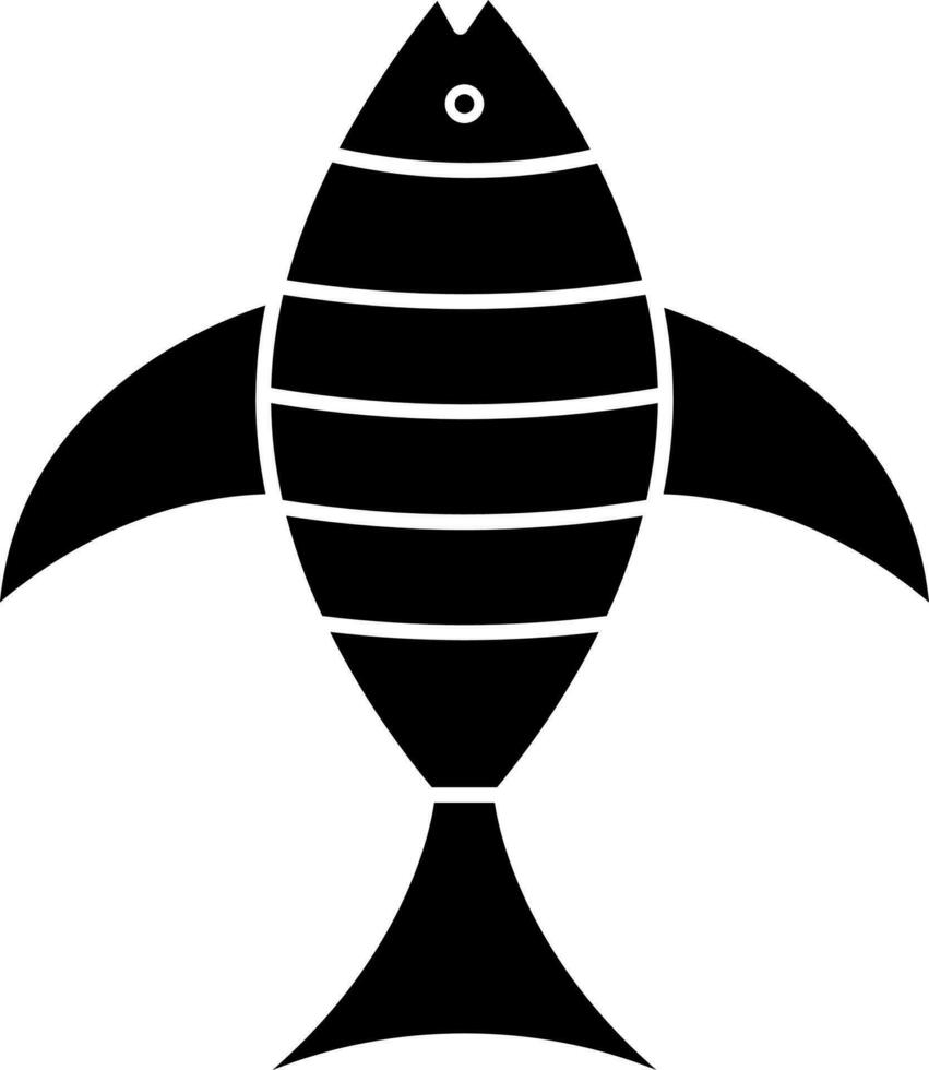 isoliert Illustration von Fisch Glyphe Symbol. vektor