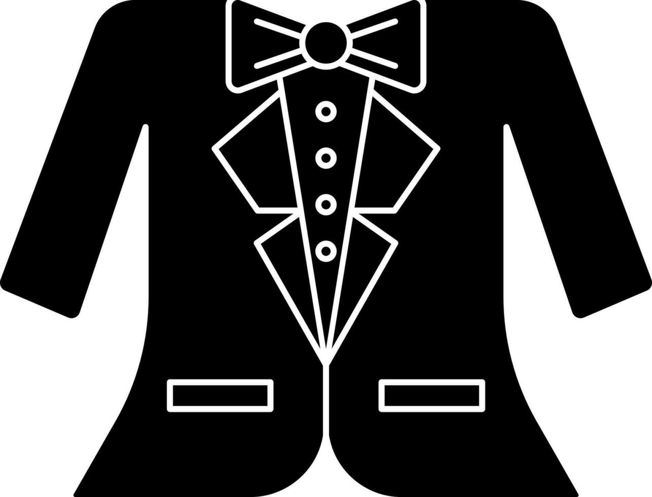 illustration av kostym eller täcka ikon i svart och vit Färg. vektor