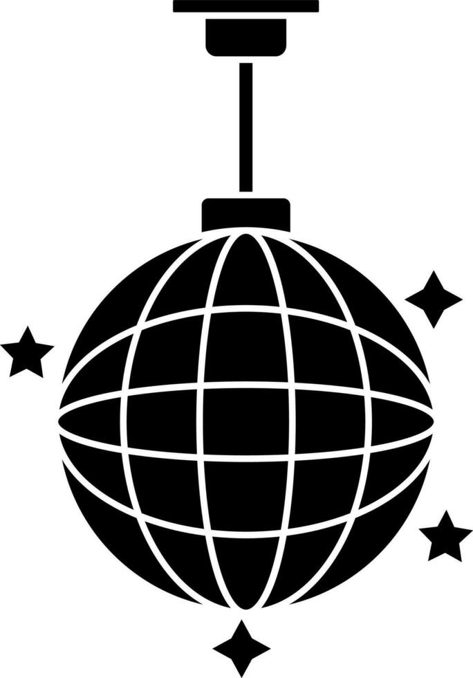 disko eller fest boll ikon i svart och vit Färg. vektor