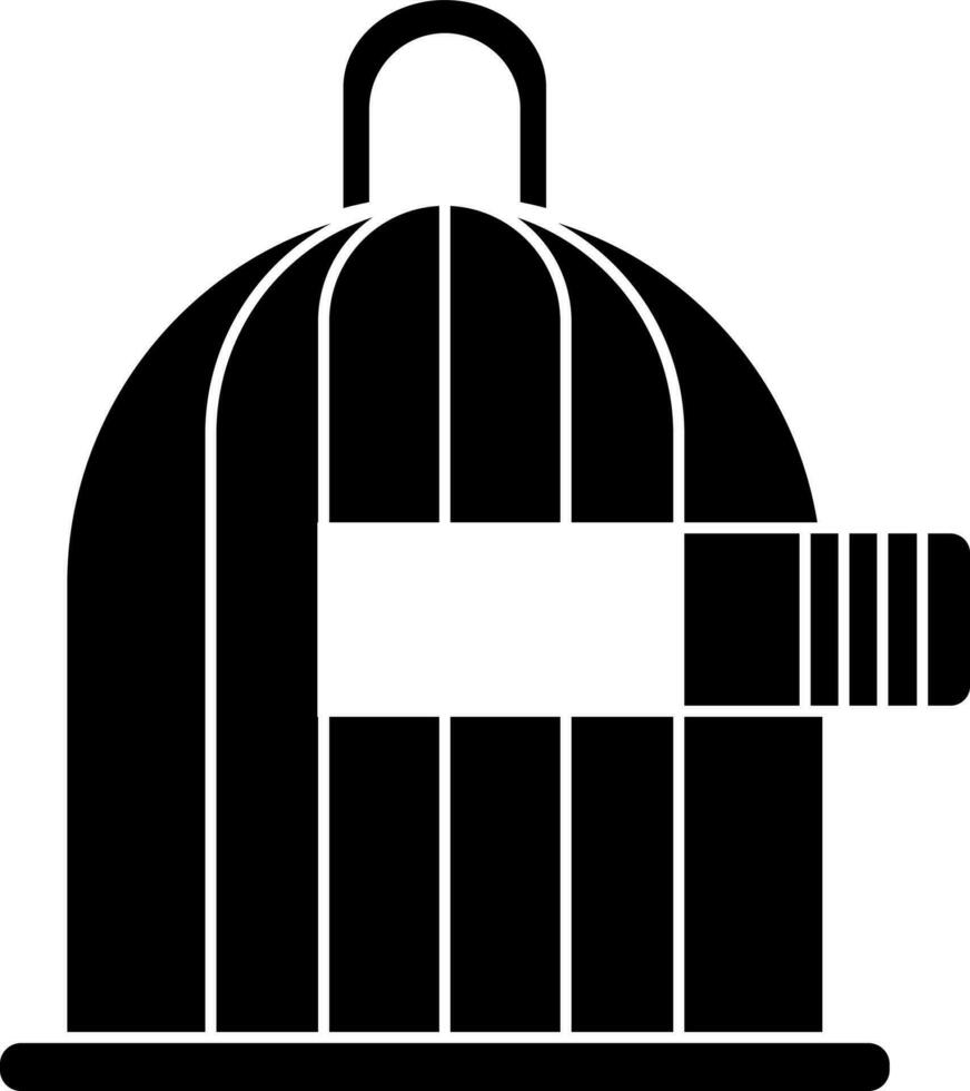 svart och vit fågelbur ikon i platt stil. vektor