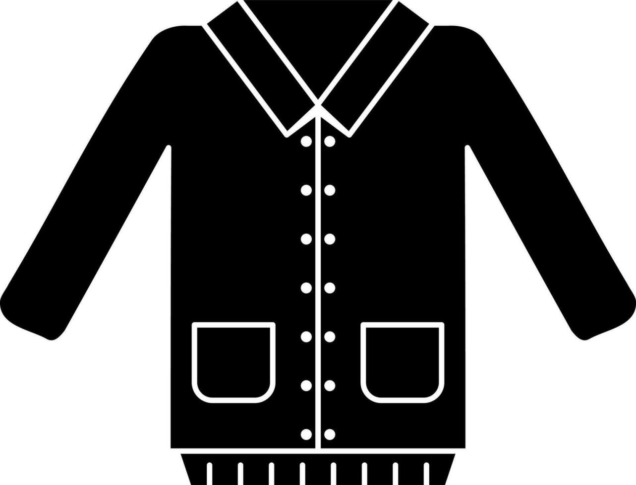 platt stil jacka ikon i svart och vit Färg. vektor
