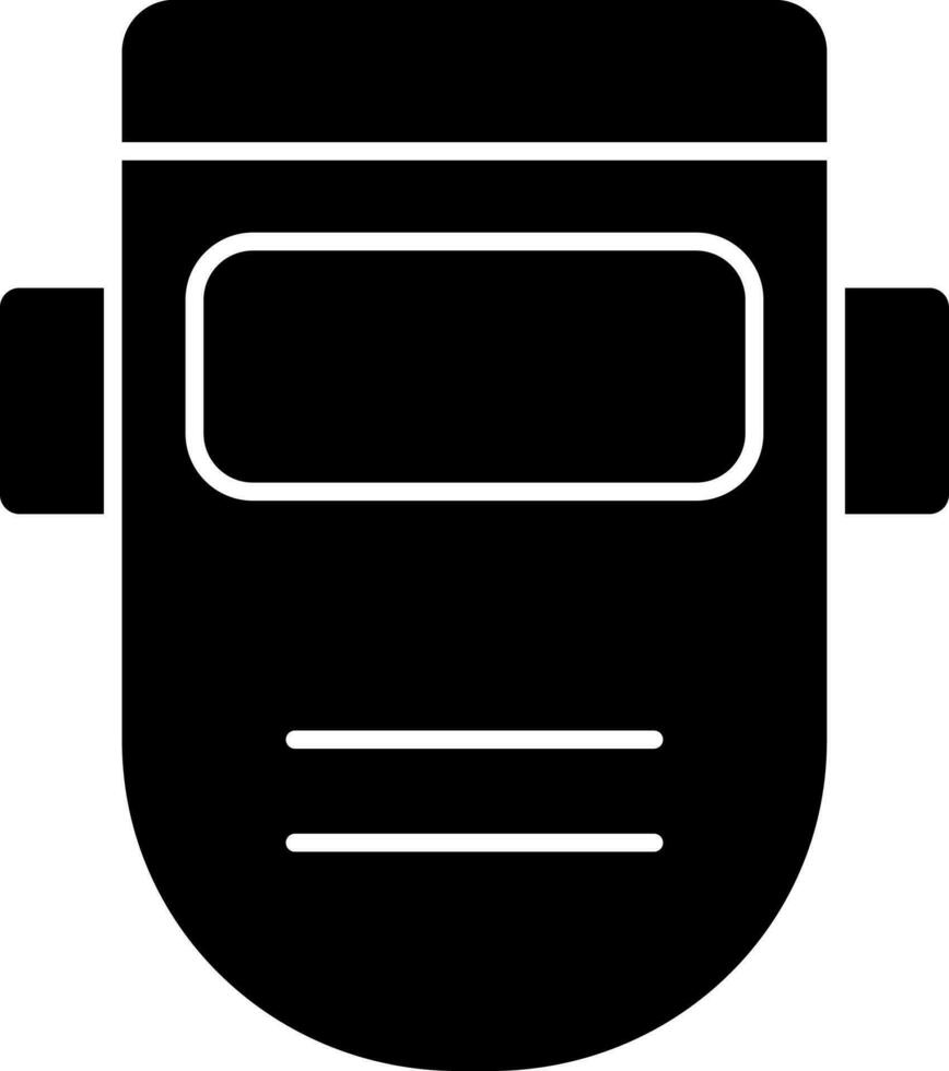 platt stil svetsning mask ikon i svart och vit Färg. vektor