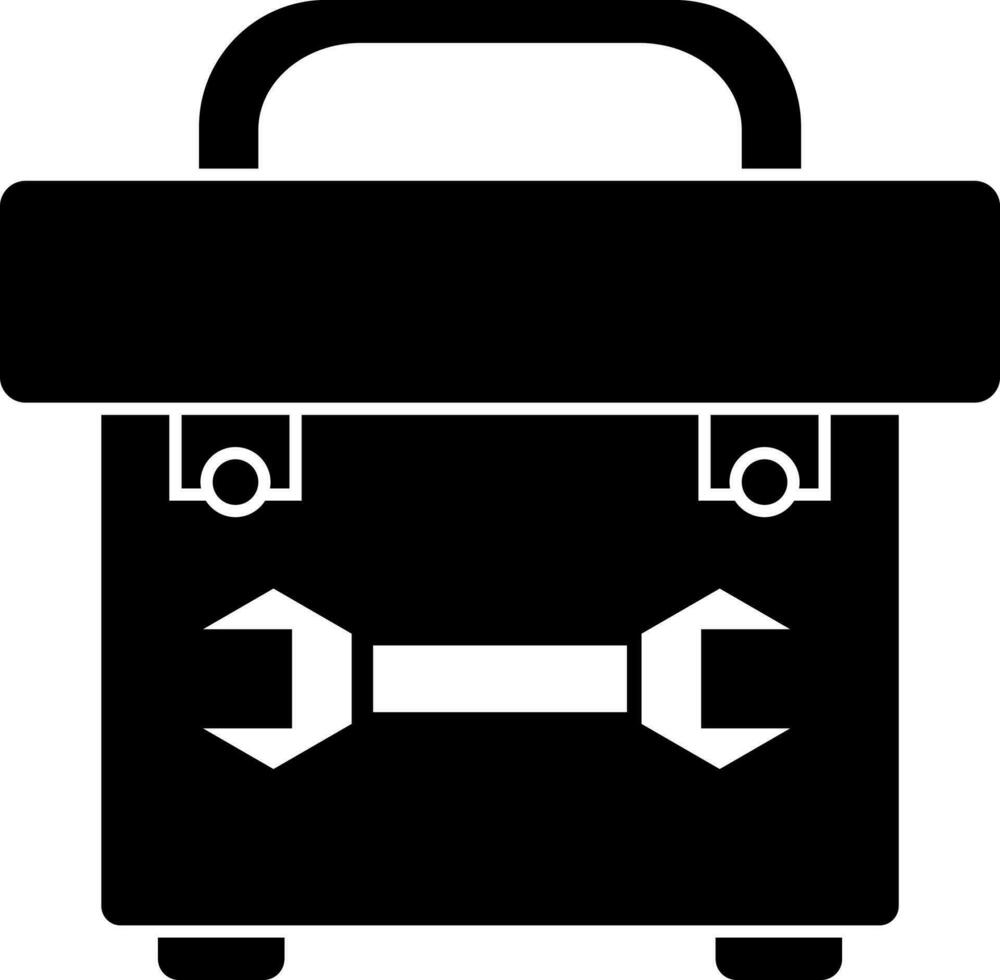 Illustration von Werkzeugkasten Symbol im schwarz und Weiß Farbe. vektor
