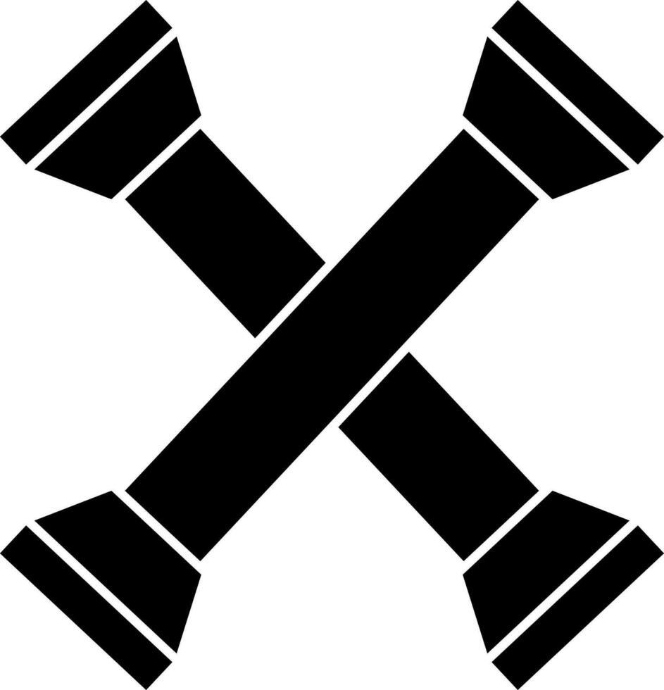glyf skruvnyckel eller nyckel ikon i svart och vit Färg. vektor