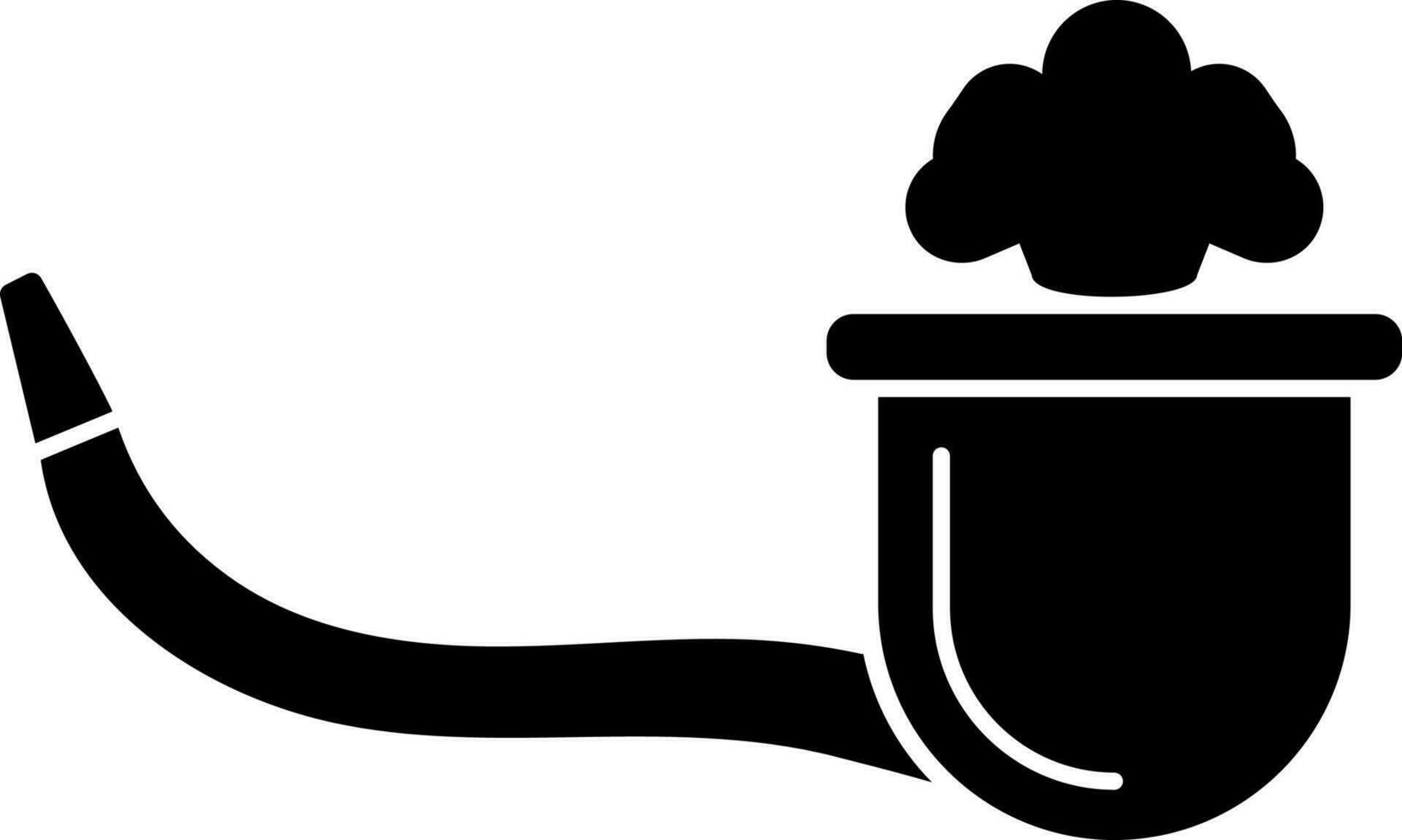 Rauchen Rohr Symbol im schwarz und Weiß Farbe. vektor
