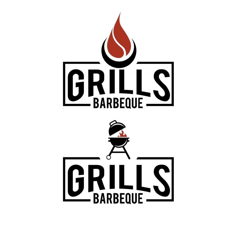 enkel modern premium grill logo design mat eller grill mall vektor illustration koncept