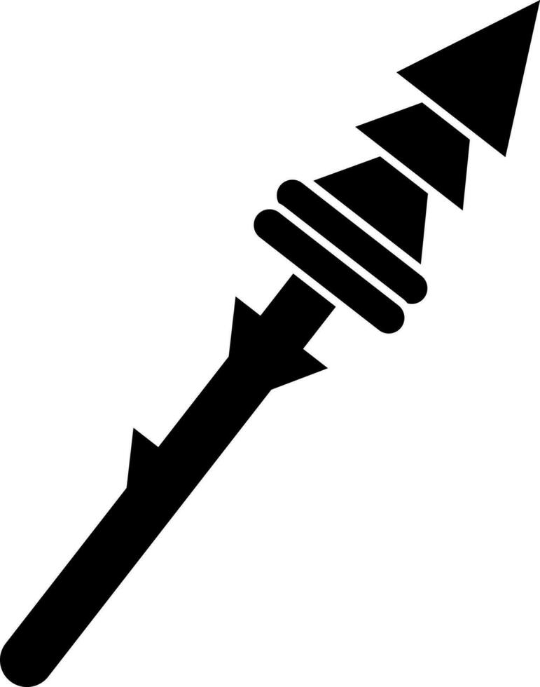 eben Stil Speer Symbol im schwarz und Weiß Farbe. vektor