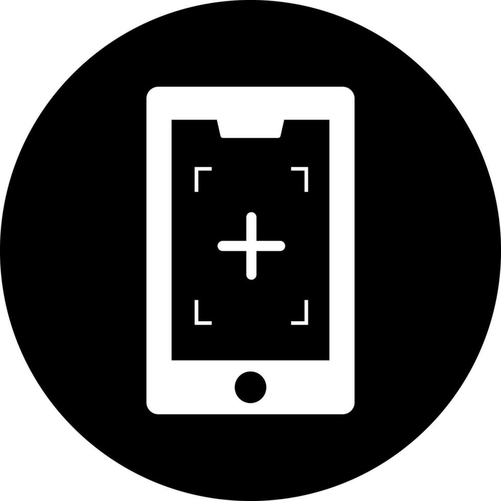 hinzufügen Symbol auf Smartphone Symbol im schwarz und Weiß Farbe. vektor