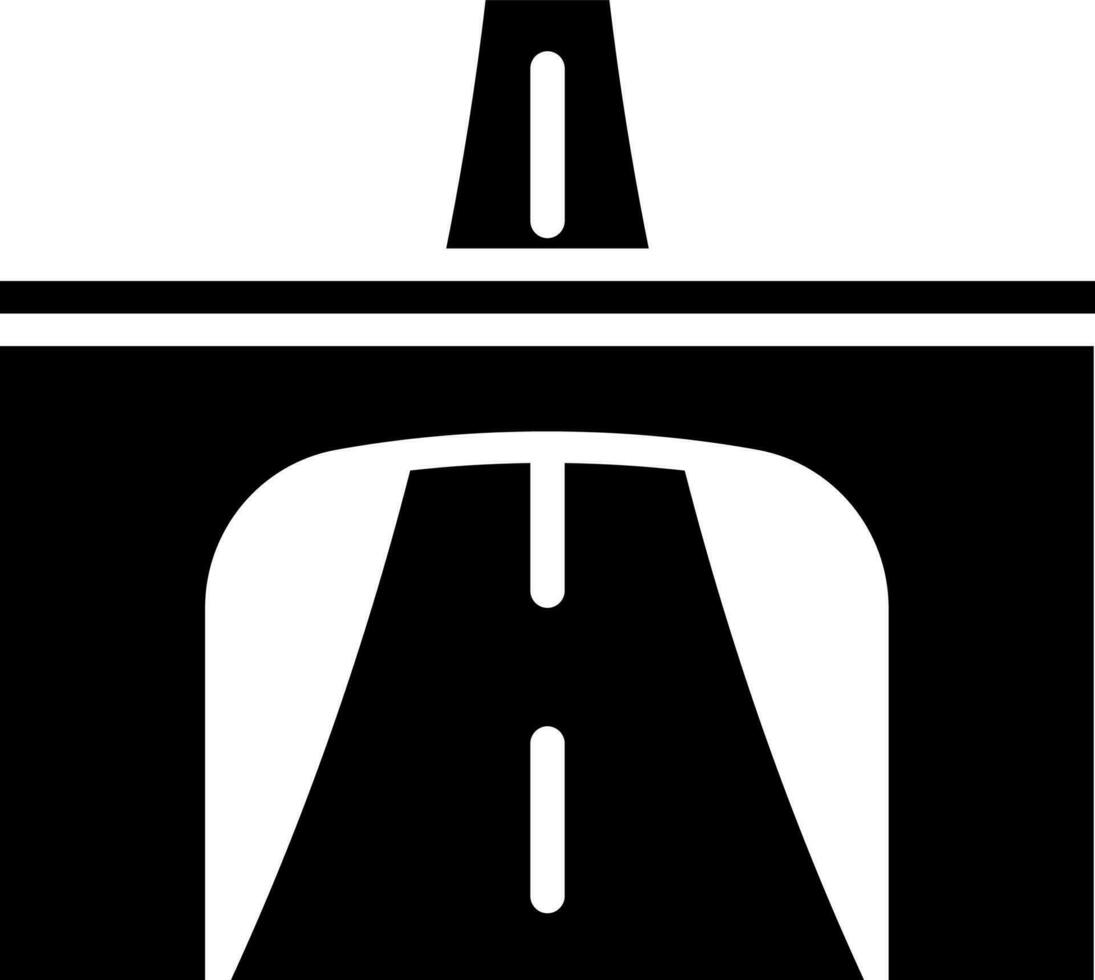 Glyphe Autobahn Tunnel Symbol im eben Stil. vektor