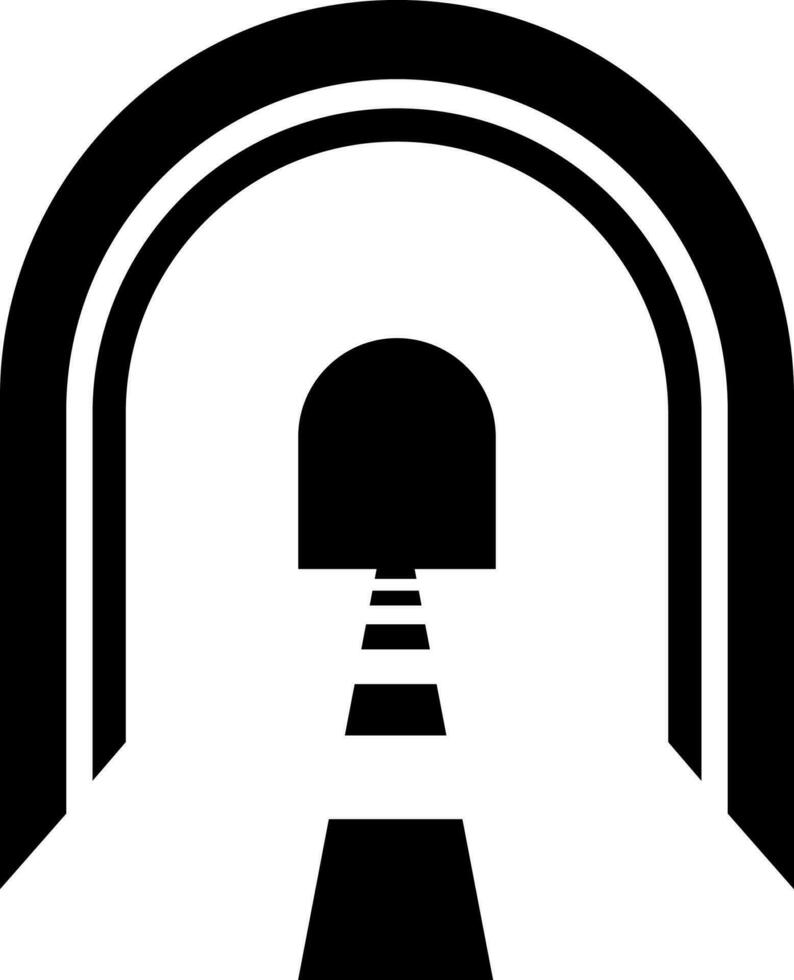 innere Tunnel Symbol im schwarz und Weiß Farbe. vektor