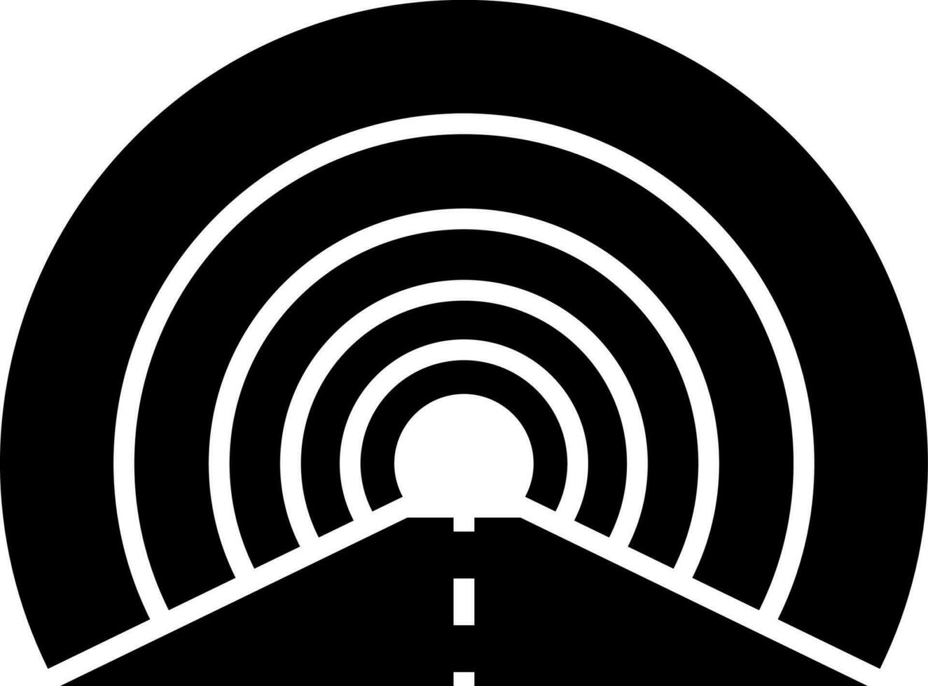 glyf inre tunnel ikon i platt stil. vektor