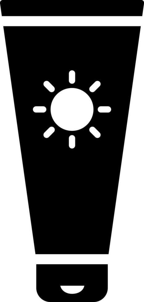 Sonnenschutz Tube Symbol im schwarz und Weiß Farbe. vektor