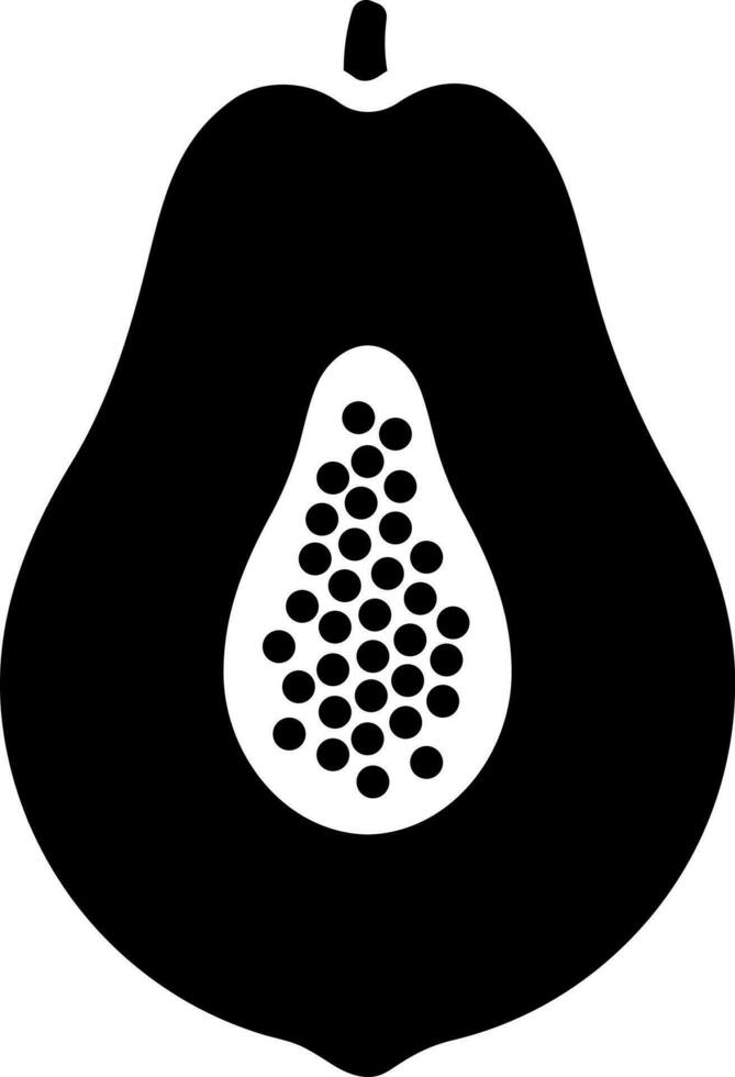 Papaya Scheibe Symbol im schwarz und Weiß Farbe. vektor