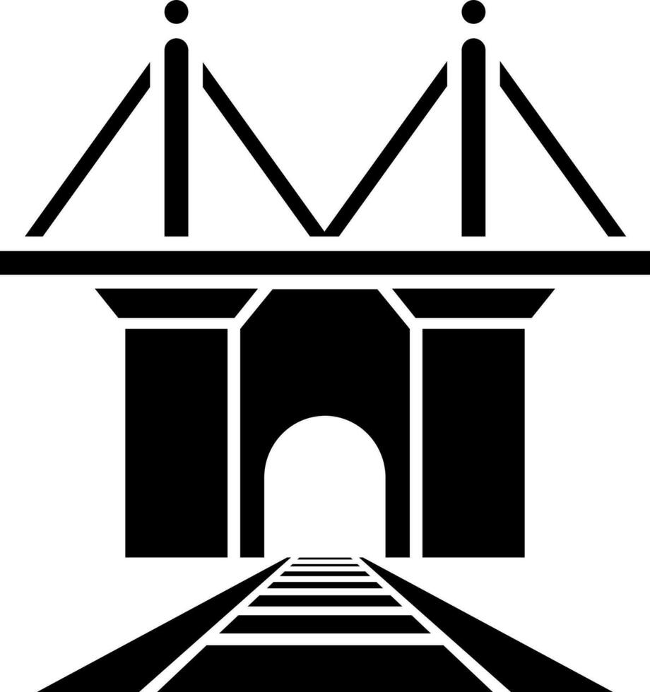 järnväg bro tunnel ikon. glyf tecken eller symbol. vektor