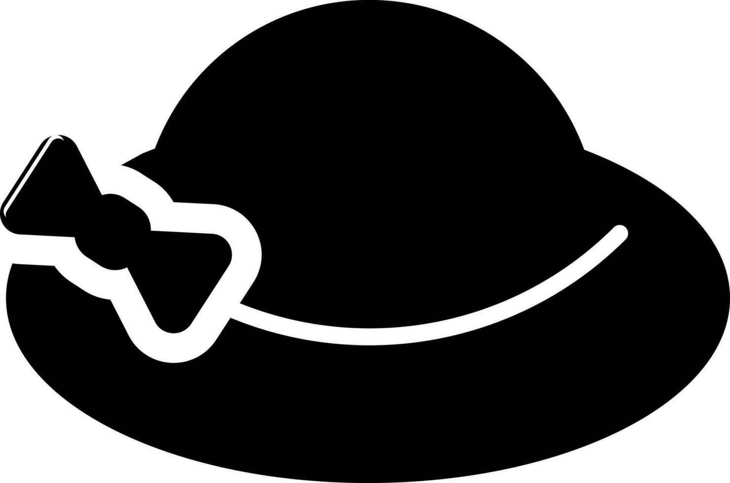 pamela hatt ikon eller symbol i svart och vit Färg. vektor