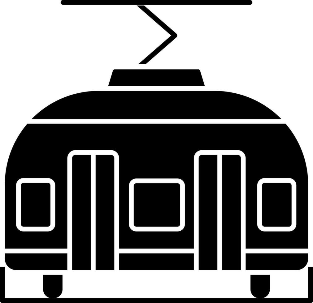 Illustration von schwarz und Weiß Straßenbahn Symbol. vektor