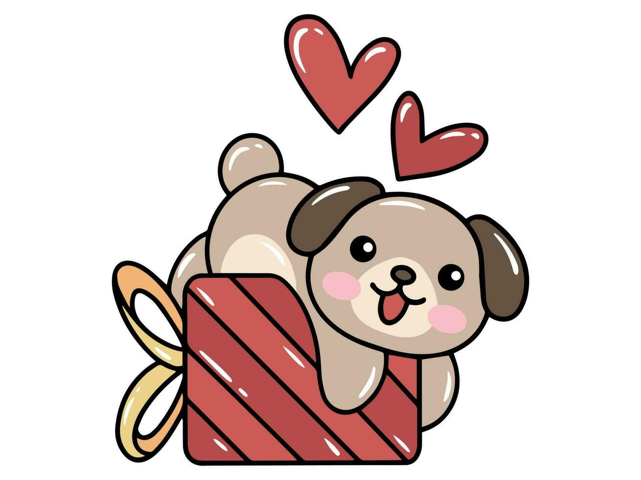Hund Karikatur süß zum Valentinsgrüße Tag vektor