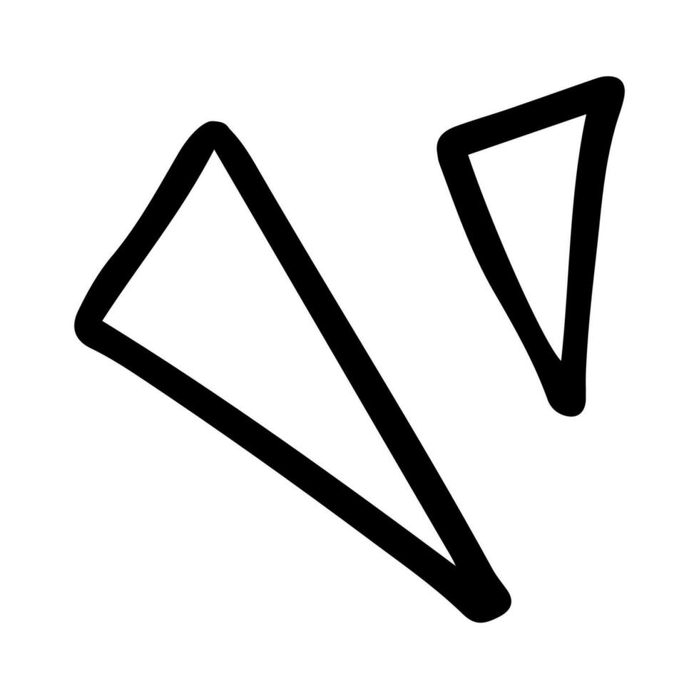 hand dragen illustration av trianglar i klotter stil vektor