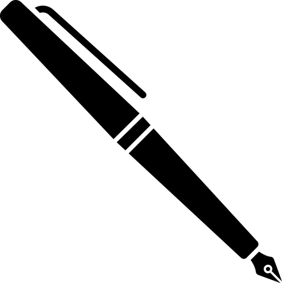 schwarz und Weiß Illustration von Brunnen Stift eben Symbol. vektor