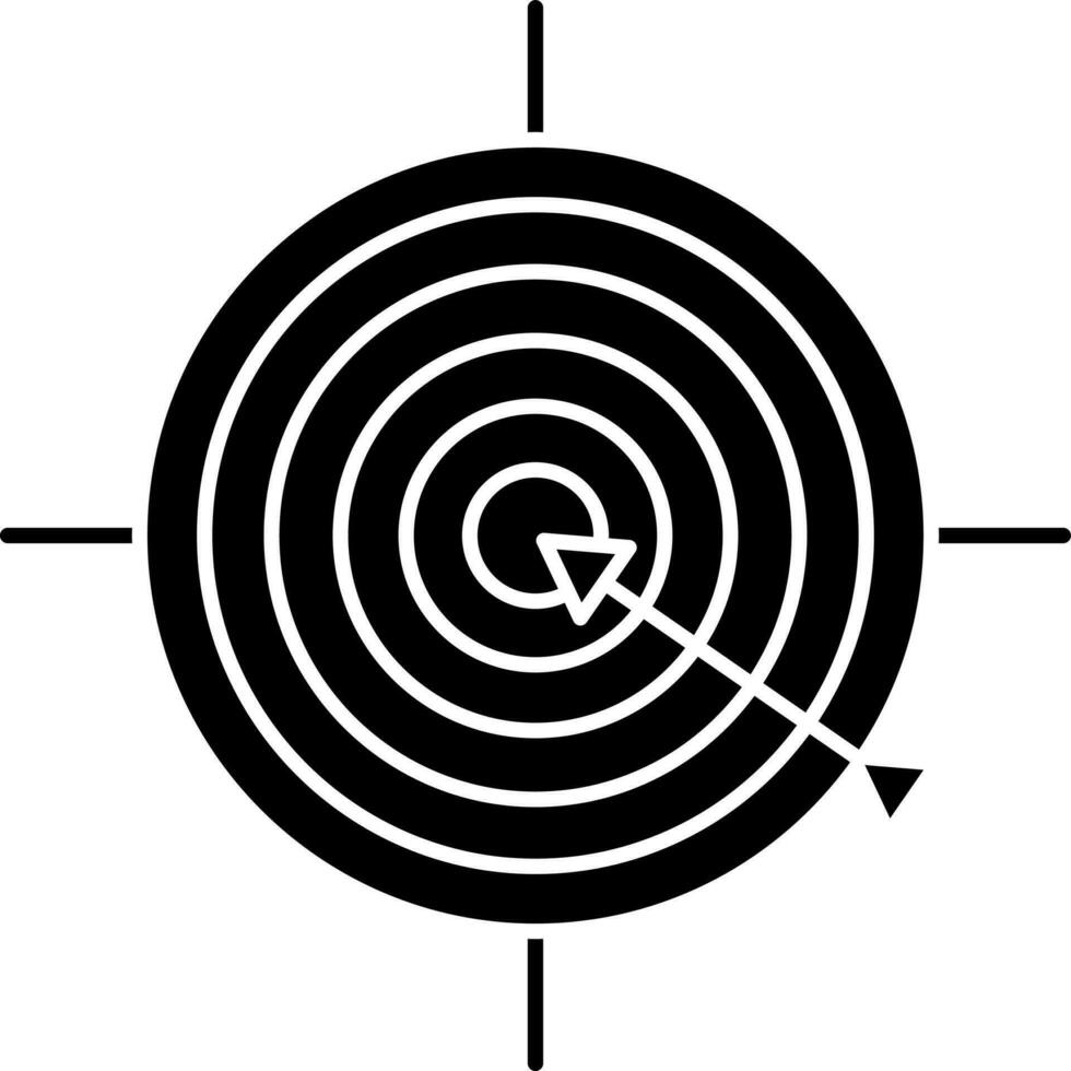 svart och vit dartboard ikon eller symbol. vektor