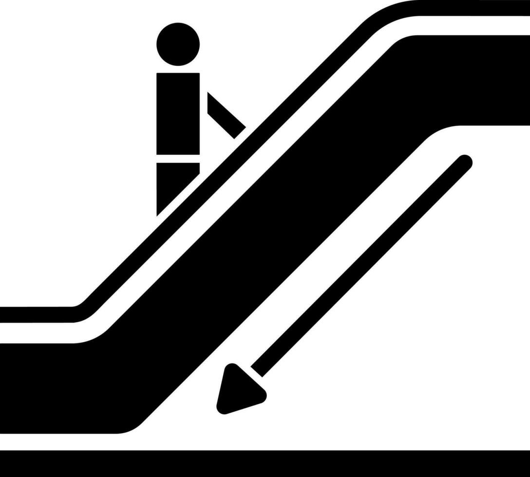 Rolltreppe Nieder Symbol oder Symbol. vektor