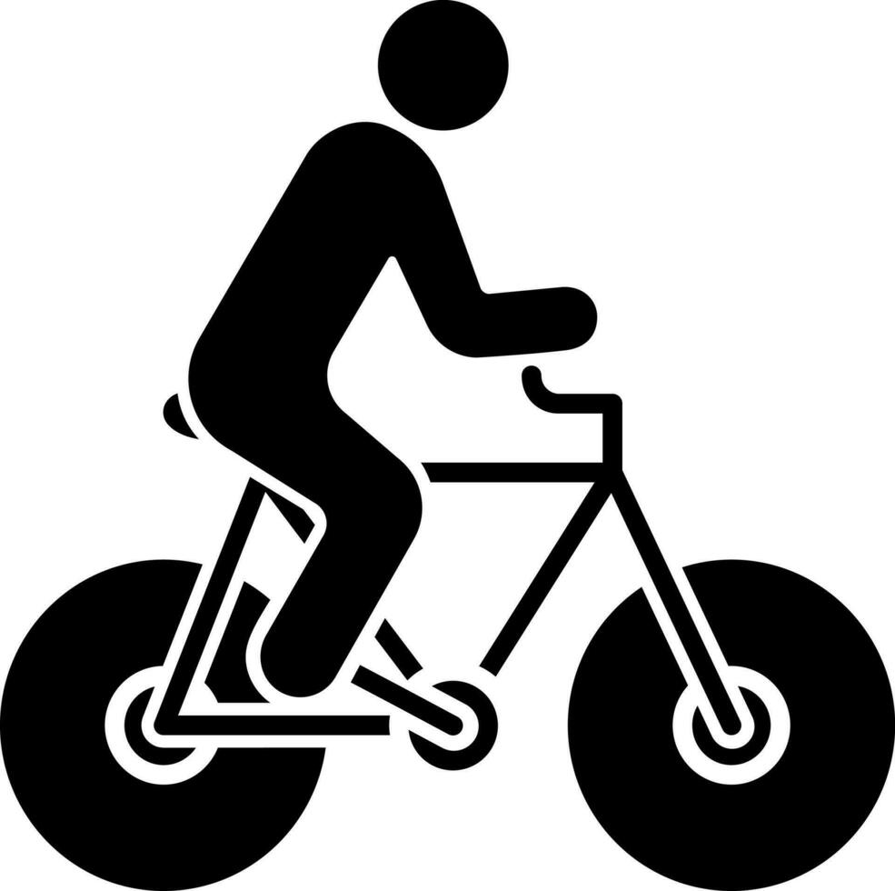 Illustration von Radfahren Mann Glyphe Symbol. vektor