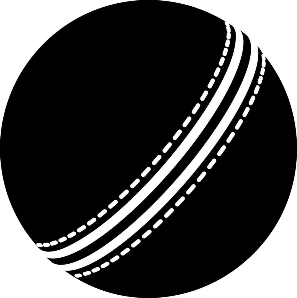 Kricket Ball Symbol im schwarz und Weiß Farbe. vektor