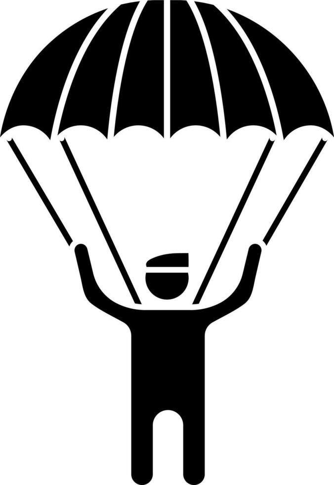 Fallschirm Symbol im eben Stil. vektor