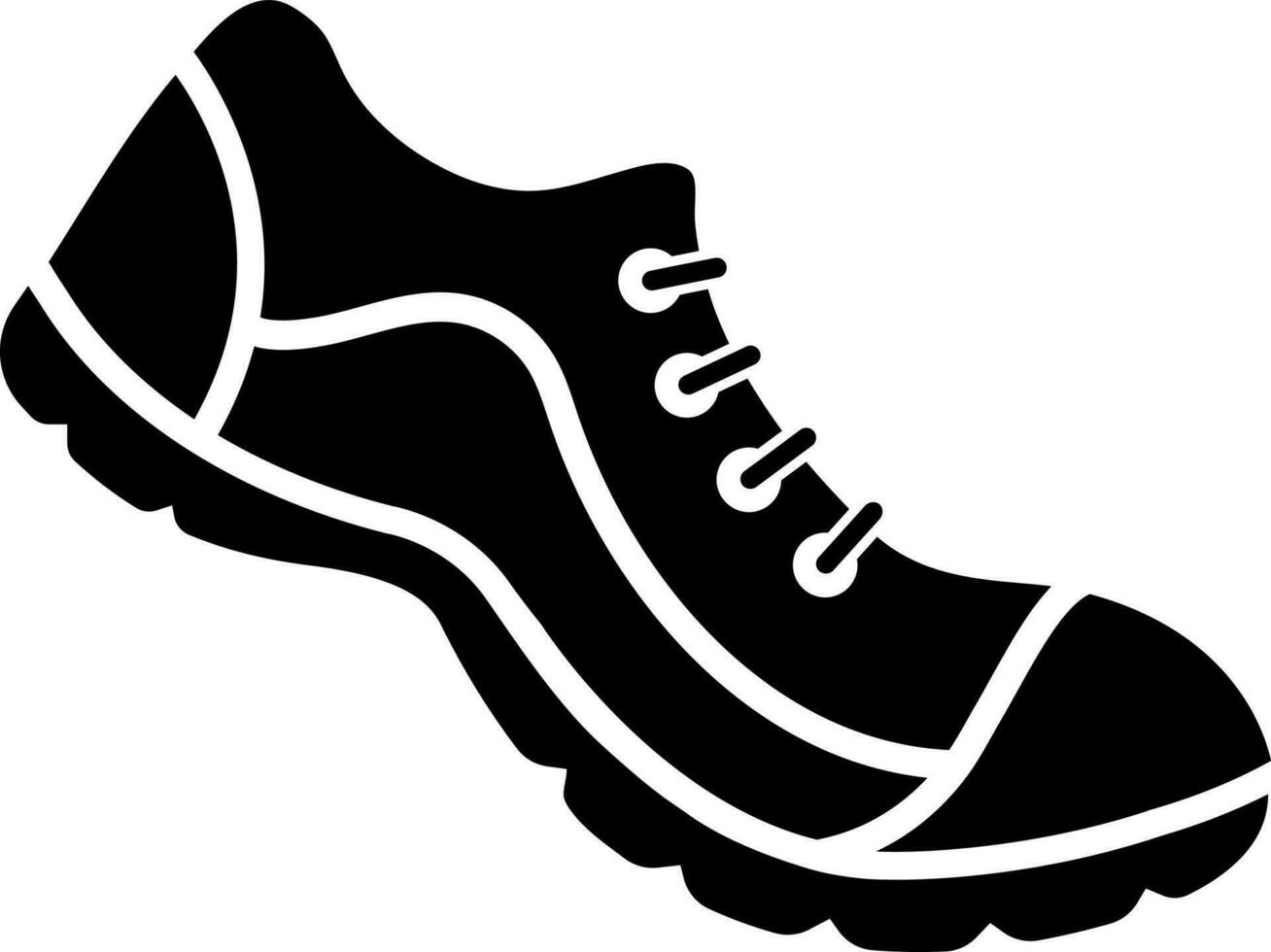 Sport Sneaker Symbol im schwarz und Weiß Farbe. vektor