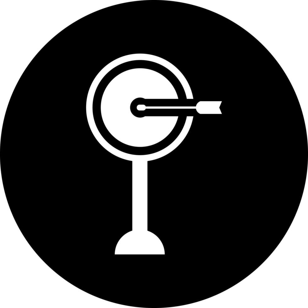 Glyphe Dartscheibe Symbol oder Symbol im eben Stil. vektor