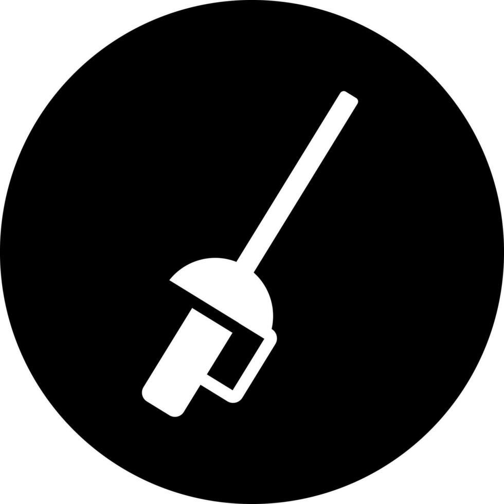 svart och vit svärd ikon i platt stil. vektor
