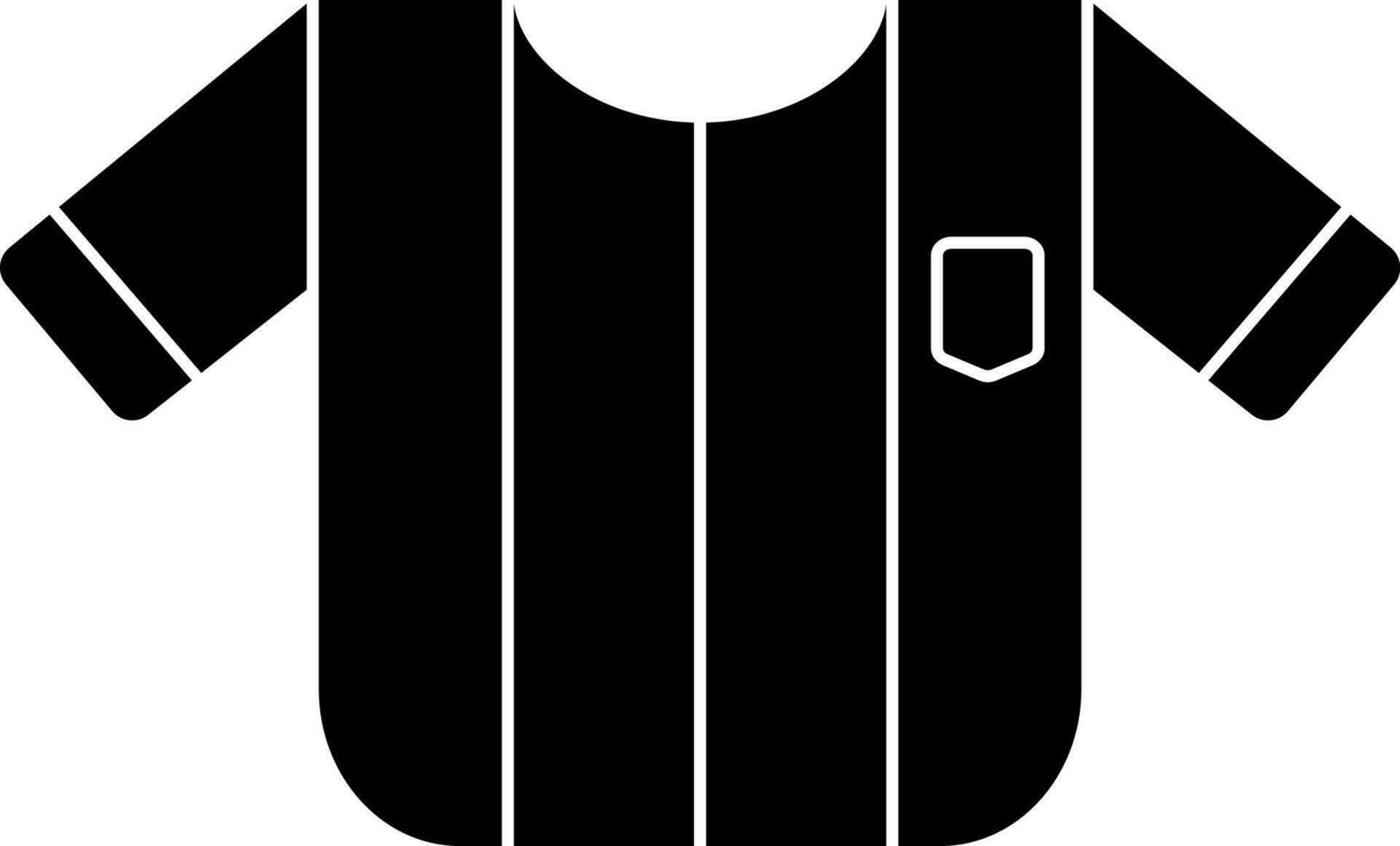 schwarz und Weiß Sport Jersey Symbol im eben Stil. vektor