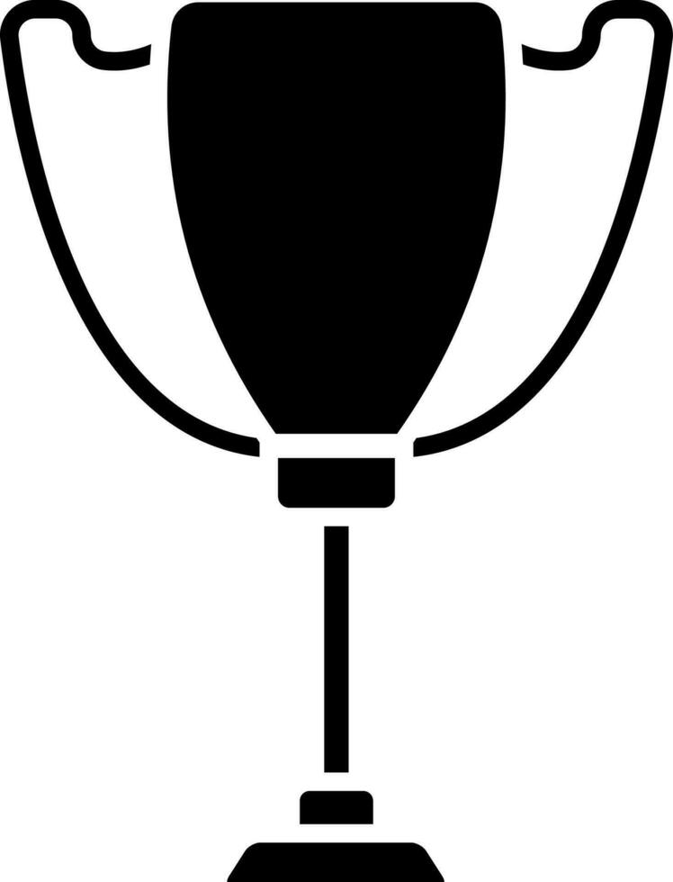 isoliert schwarz und Weiß Champion Trophäe Tasse Symbol. vektor