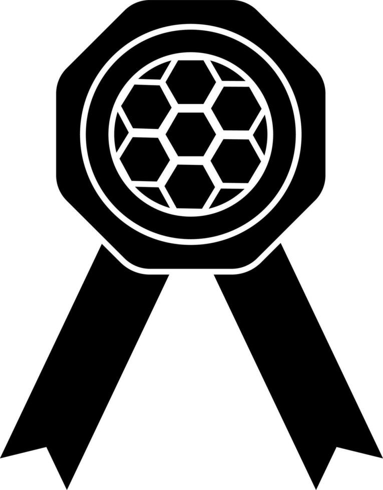 svart och vit bricka ikon för fotboll turnering. vektor