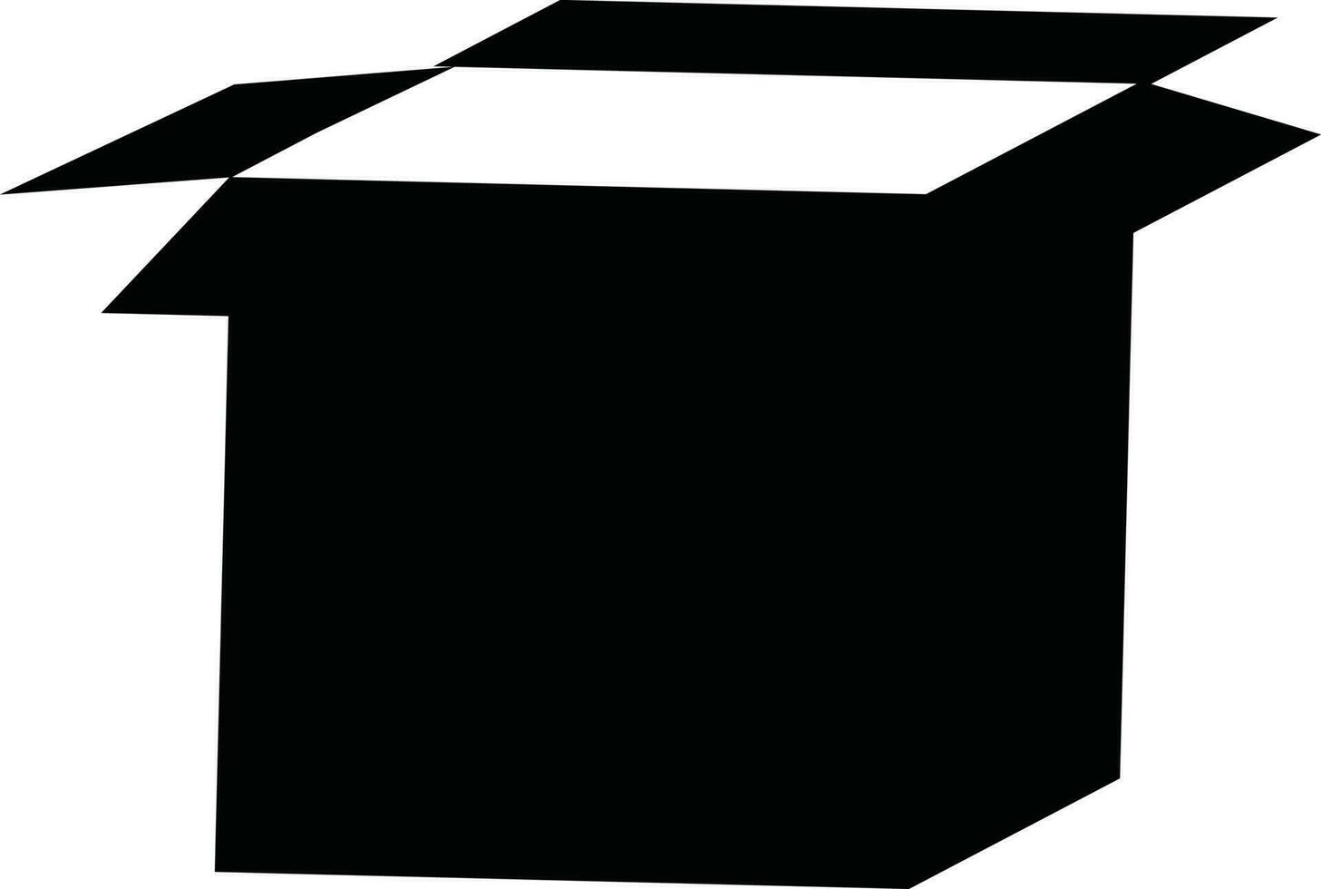 svart och vit illustration av öppen leverans låda ikon. vektor