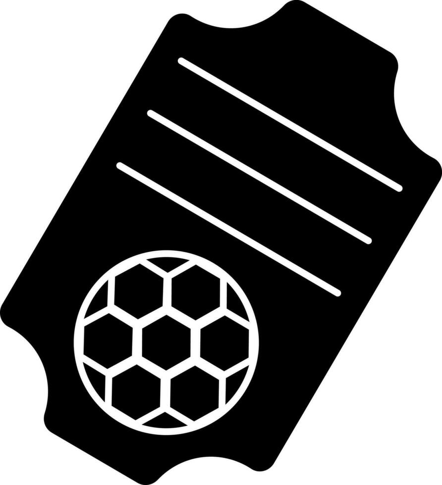 schwarz und Weiß Fußball Fahrkarte Symbol im eben Stil. vektor