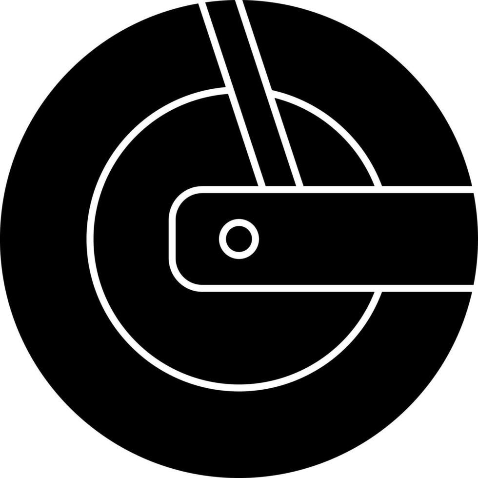 platt stil spole fall i svart och vit Färg. glyf ikon eller symbol. vektor