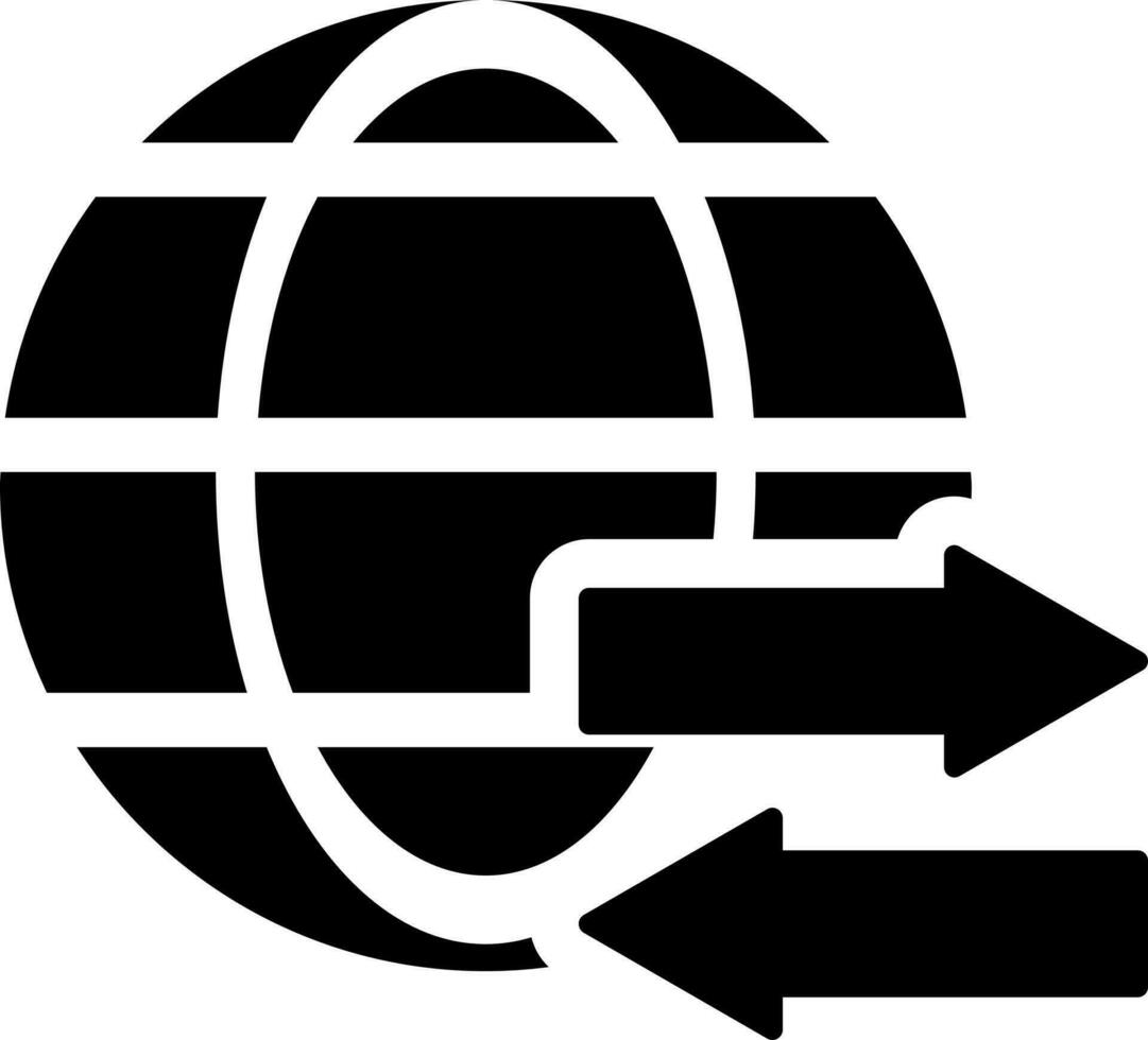 global Transfer Symbol im schwarz und Weiß Farbe. vektor