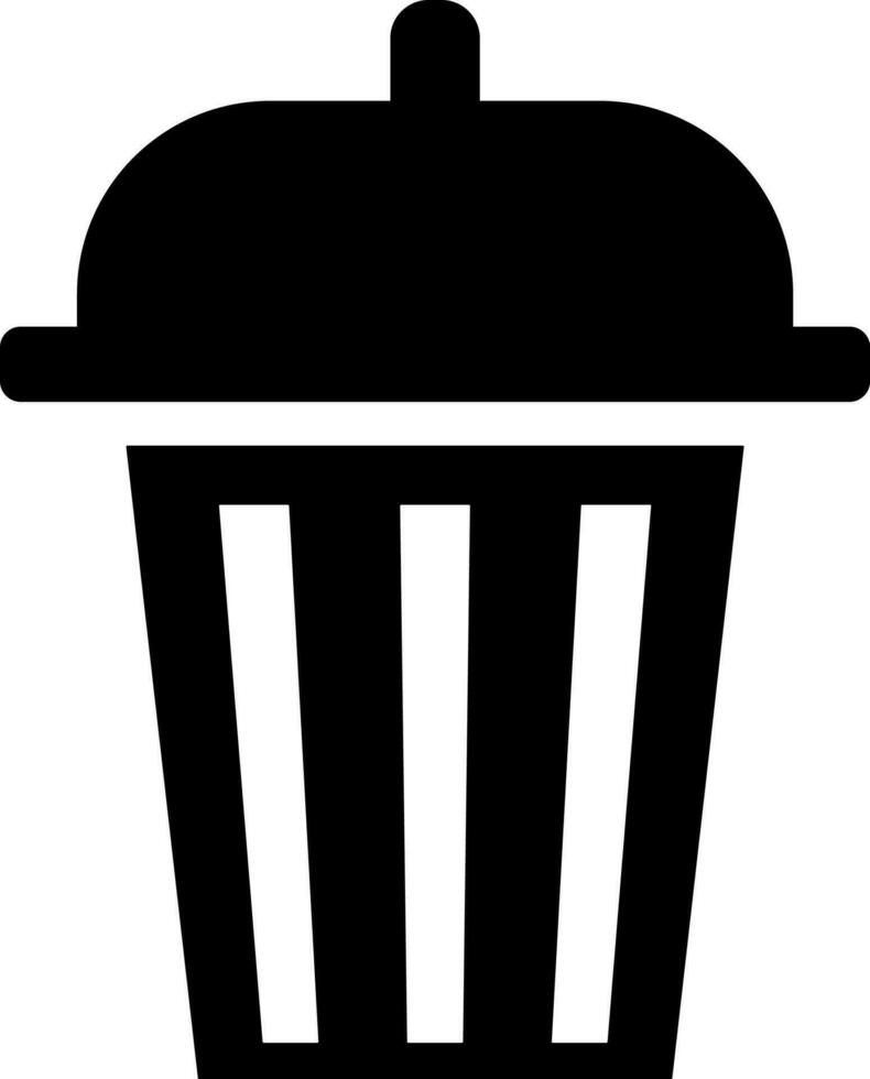 Glyphe Mülltonne Symbol oder Symbol. vektor