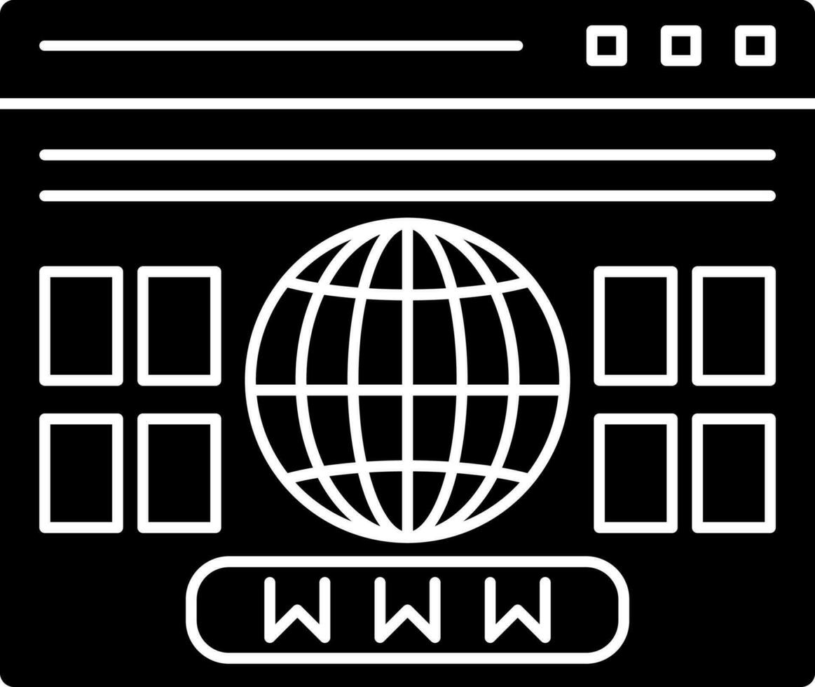 www oder Browser Fenster Zeichen oder Symbol. vektor