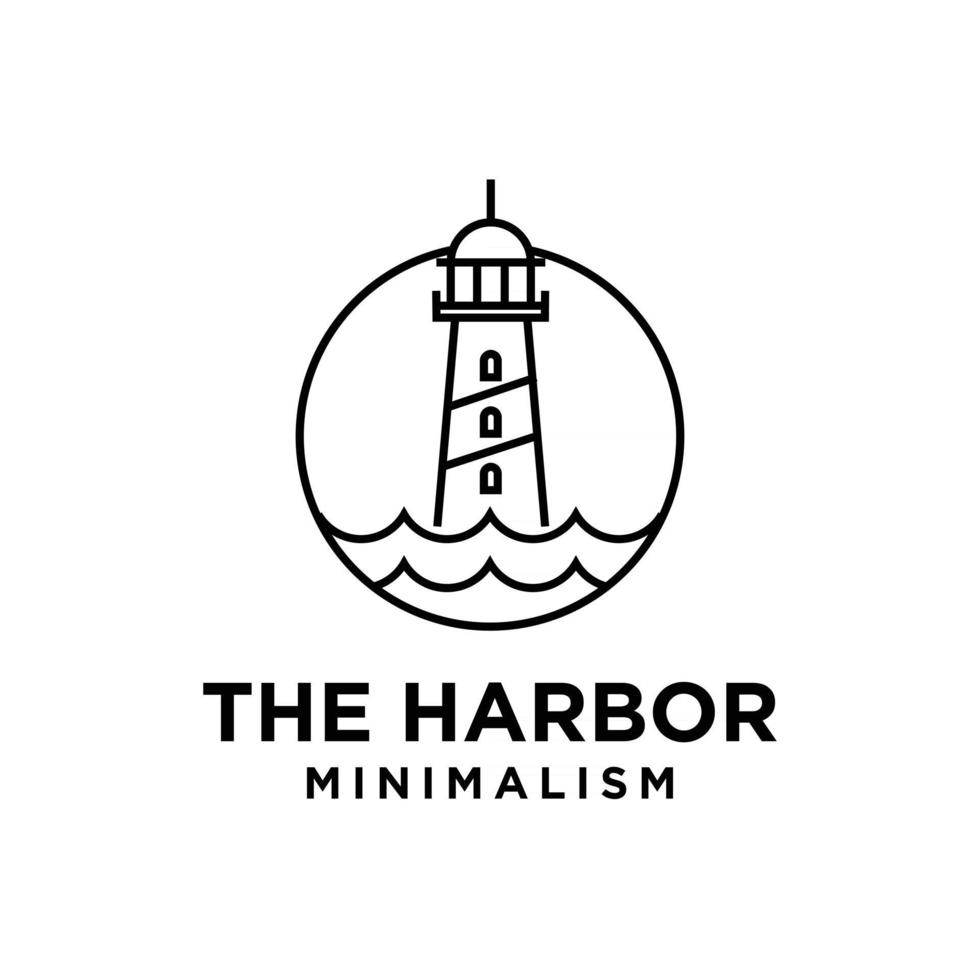 vintage premium minimalism fyr vektor linje logo design