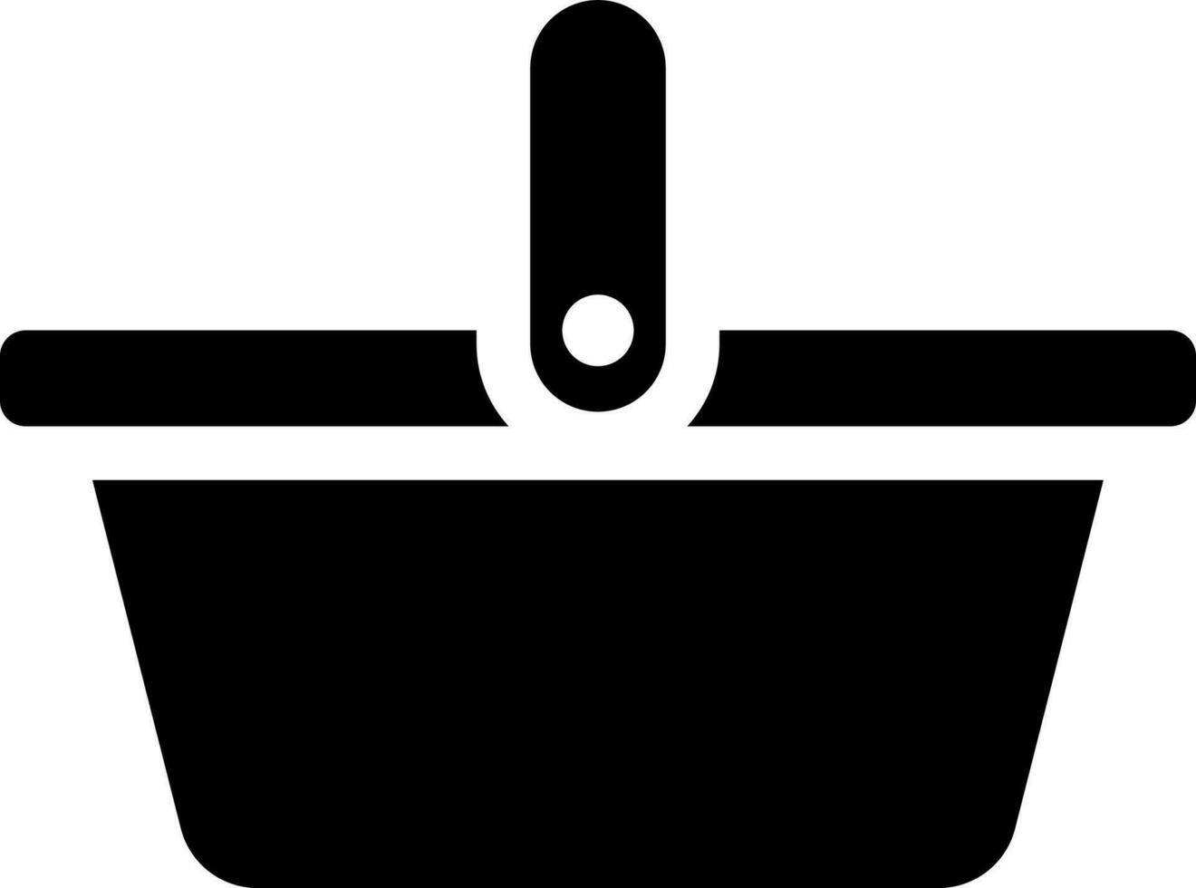 svart och vit illustration av korg ikon. vektor