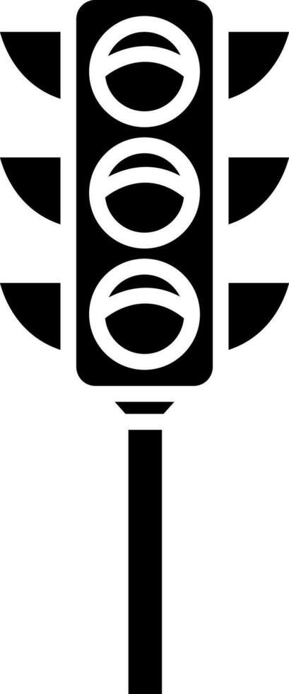 der Verkehr Licht Glyphe Symbol oder Symbol. vektor