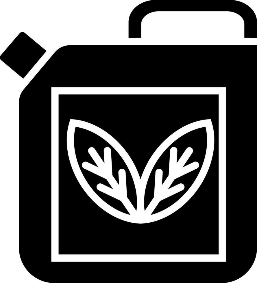 bio bränsle burk ikon i svart och vit Färg. vektor