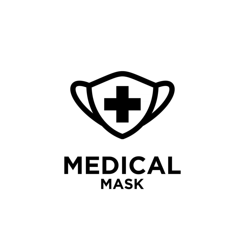 medicinsk mask ikon vektor logo mall illustration design